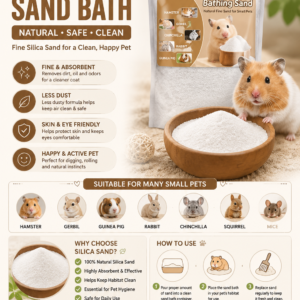 Sukh Hamster Sand Bath made from fine silica sand for grooming hamsters, gerbils, rabbits, and small pets.